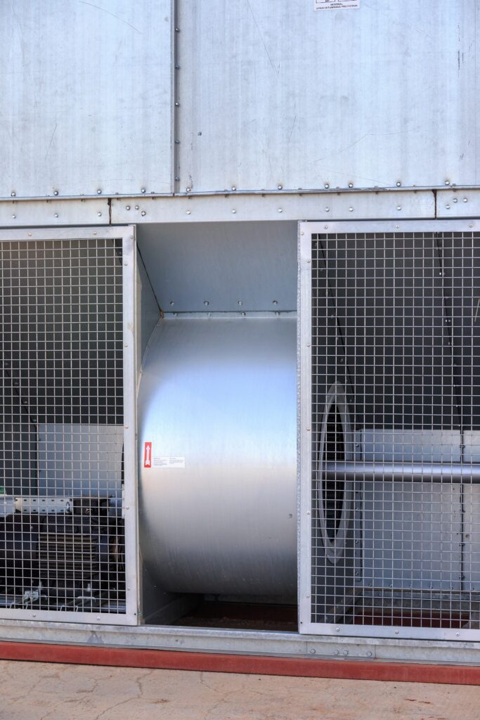 installed industrial high-productive ventilation system 
